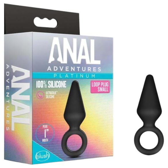 Anal Avantura Platinum S - crni analni čepić - mali