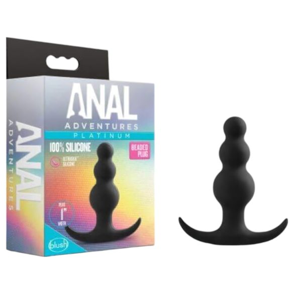 Anal Avantura Platinum - crni analni plug sa biserima