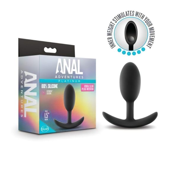 Anal Avantura Platinum M - analni čep - crni (srednji)