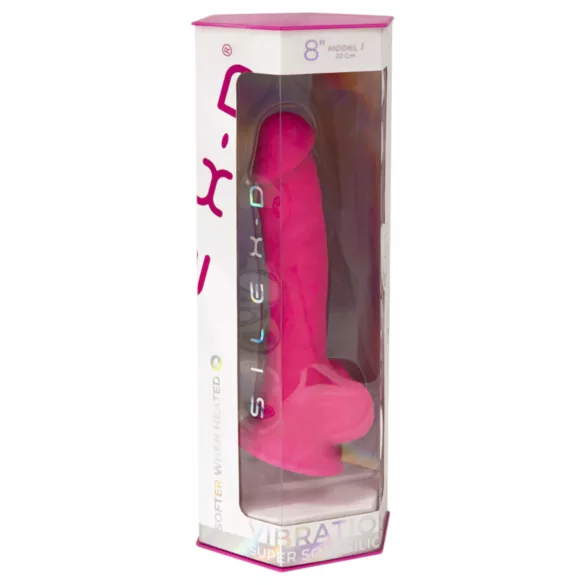 Silexd - vibrirajući dildo sa testisima i daljinskim upravljačem (roze)