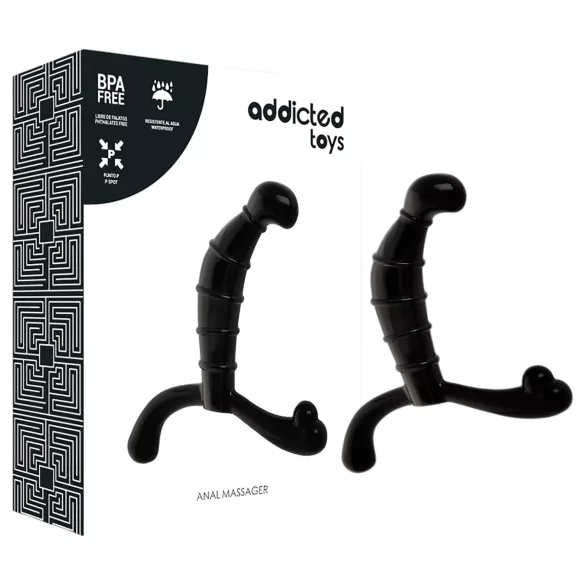 Addicted Toys - masažer prostate i međice (crni) - 11,3 cm