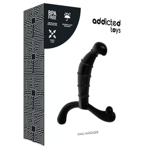 Addicted Toys - masažer prostate i međice (crni) - 11,3 cm