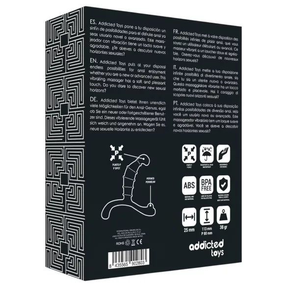 Addicted Toys - masažer prostate i međice (crni) - 11,3 cm