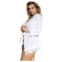 Subblime Queen Plus - čipkasti ogrtač set - bela (XL-2XL)