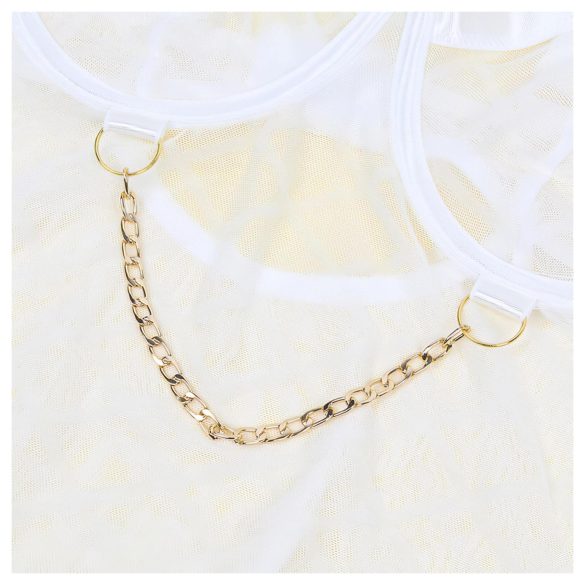 Subblime 954291 - lančani, providni bodi set - bela (L-XL)