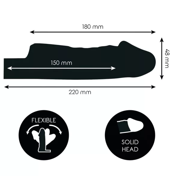 Addicted Toys - navlaka za penis sa prstenom za testise - 27 cm (providna)