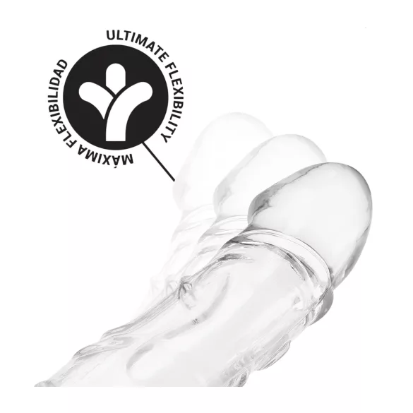 Addicted Toys - navlaka za penis sa prstenom za testise - 27 cm (providna)