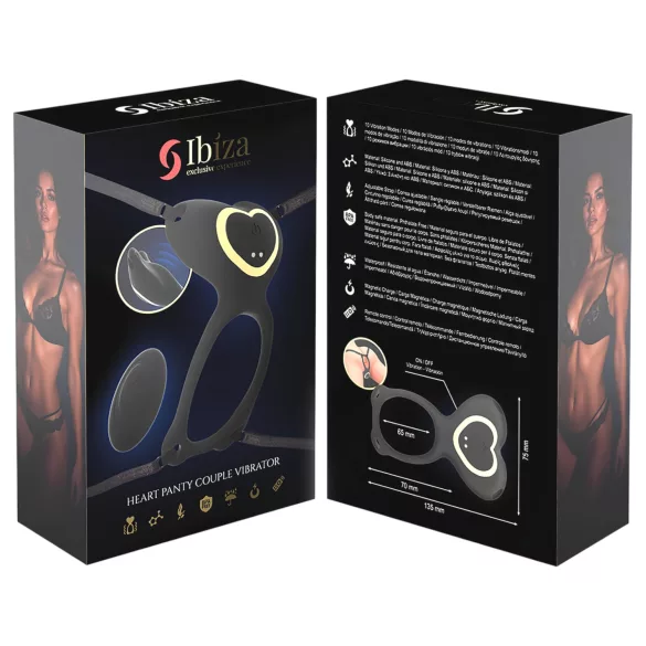 IBIZA - vibrirajući stimulator klitorisa na kaiš (crni)