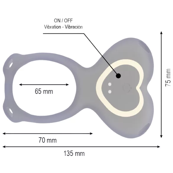 IBIZA - vibrirajući stimulator klitorisa na kaiš (crni)