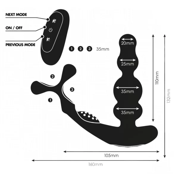 Addicted Toys - rotirajući analni vibrator sa prstenom za penis (crna)