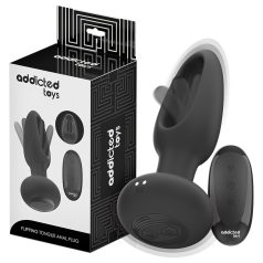 Addicted Toys - pokretni jezični analni vibrator (crni)