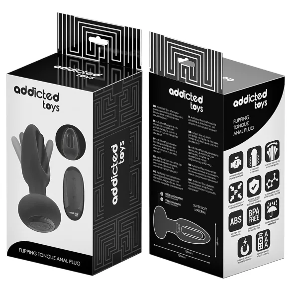 Addicted Toys - pokretni jezični analni vibrator (crni)