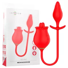   Intenzivna Melanija - 2u1 pokretni jezični klitoralni vibrator (crveni)