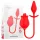 Intenzivna Melanija - 2u1 pokretni jezični klitoralni vibrator (crveni)