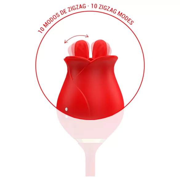 Intenzivna Melanija - 2u1 pokretni jezični klitoralni vibrator (crveni)