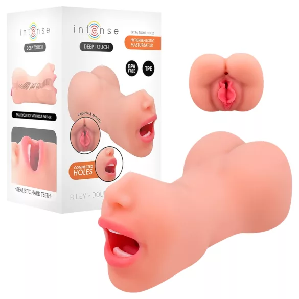 Intense Deep Touch Riley - realistični usta i vagina masturbator (natur)