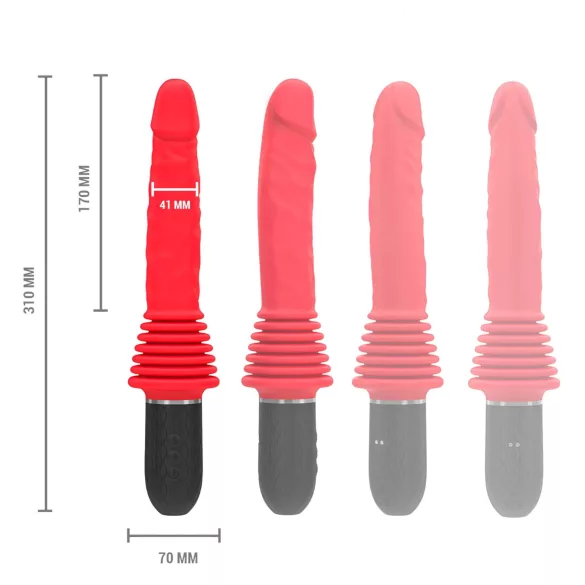 Intense Cynthia - vibrirajući dildo sa usisnom bazom (crvena)