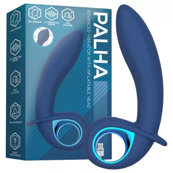 INTOYOU Palha - bežični, naduvavajući vibrator (plavi)