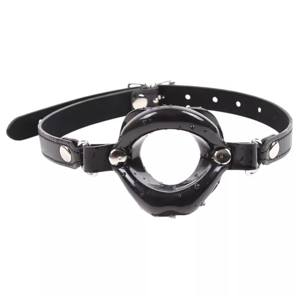 Latetobed - silikonski gag u obliku usana (crna)