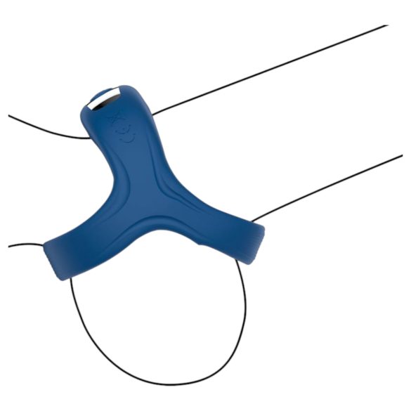 INTOYOU - pametan, vibrirajući prsten za penis i testise (plav)