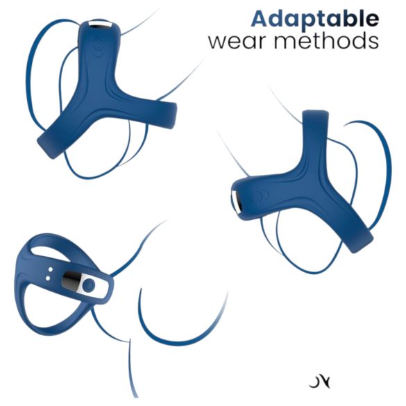 INTOYOU - pametan, vibrirajući prsten za penis i testise (plav)