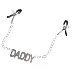 LateToBed Daddy - štipaljke za bradavice (srebrne)