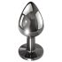 Evolved Black Gem - metalni analni plug set sa crnim kamenom (srebrni)