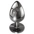 Evolved Black Gem - metalni analni plug set sa crnim kamenom (srebrni)