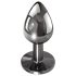 Evolved Black Gem - metalni analni plug set sa crnim kamenom (srebrni)