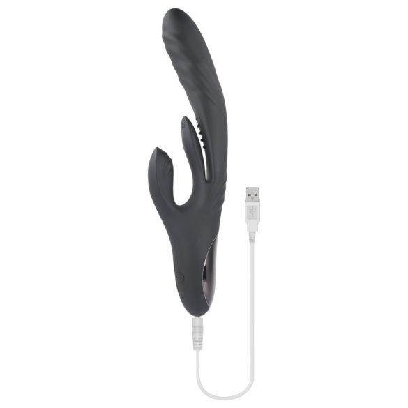 Playboy Rapid Rabbit - crni vibrator sa stimulacijom klitorisa