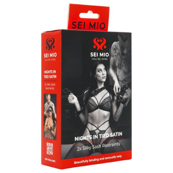 Sei Mio - satenski vezovi (crni)