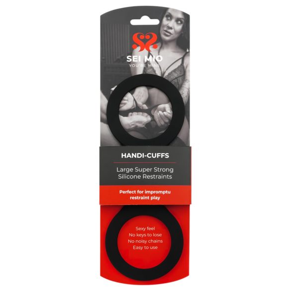 Sei Mio - silikonske lisice - L (crne)