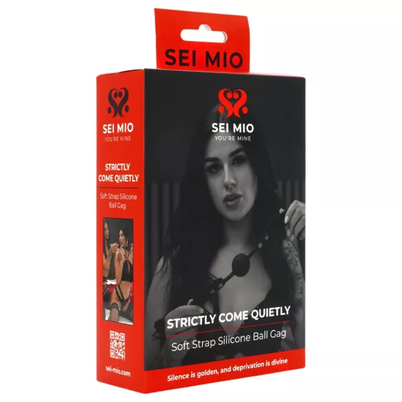 Sei Mio - Kožni kugličasti gag (crni)