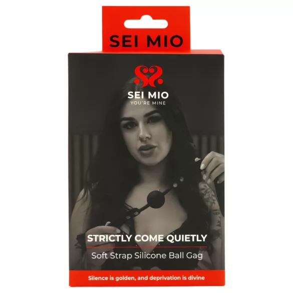 Sei Mio - Kožni kugličasti gag (crni)