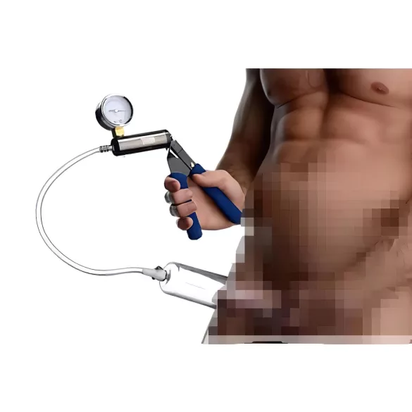 Tom Heavy Duty - pumpa za penis s metalnom ručkom (providna)