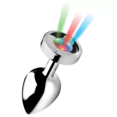 Booty Sparks - svetleći analni čep - veliki (srebrni)