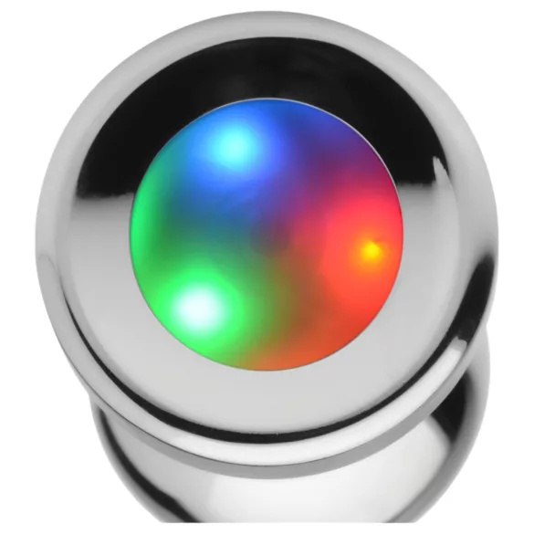 Booty Sparks - svetleći analni čep - veliki (srebrni)