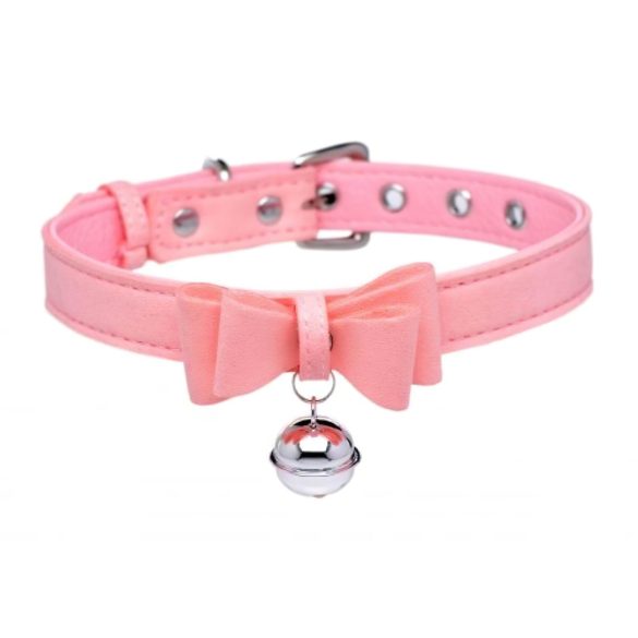 Master Series Zlatna Maca - ogrlica sa mašnom i zvoncetom (pink)