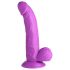 XR Brands POP - dilda sa vakumom, sa testisima - 19 cm (ljubičasta)