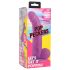 XR Brands POP - dilda sa vakumom, sa testisima - 19 cm (ljubičasta)