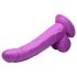 XR Brands POP - dilda sa vakumom, sa testisima - 19 cm (ljubičasta)