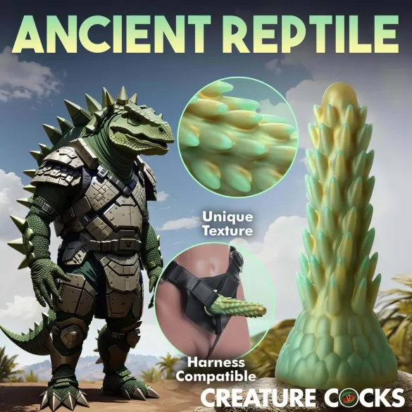 Stvor Cocks Stegosaurus - silikonski dildo - 20cm (zeleni)