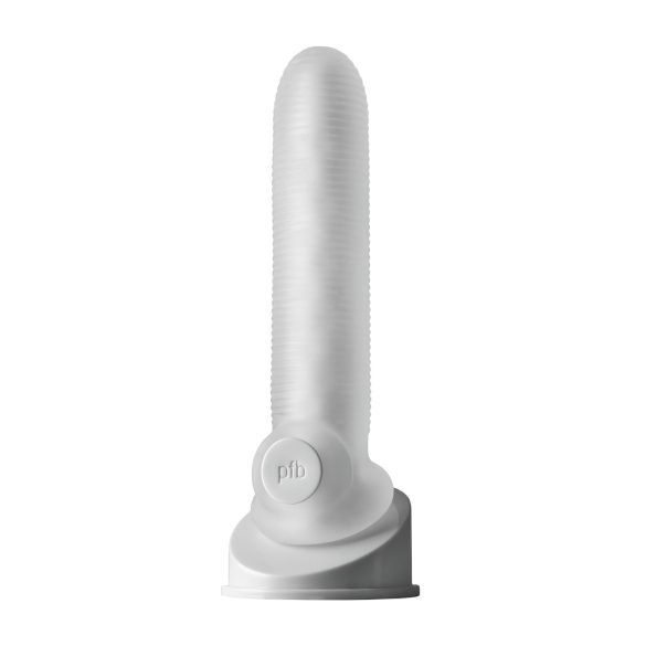 Fat Boy Micro Ribbed - navlaka za penis (19cm) - bela