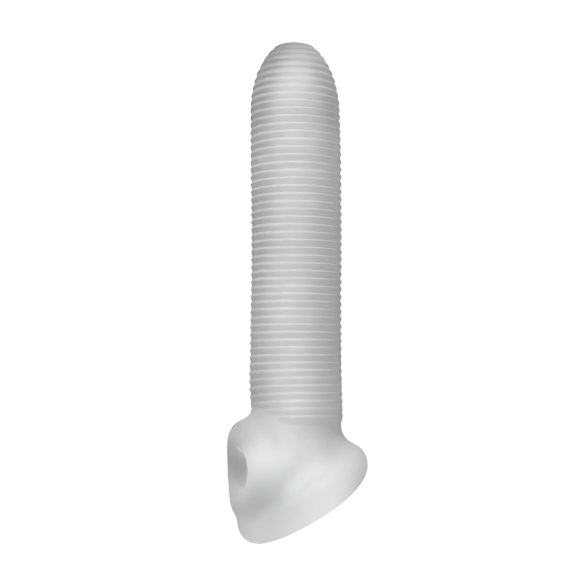 Fat Boy Micro Ribbed - navlaka za penis (19cm) - bela