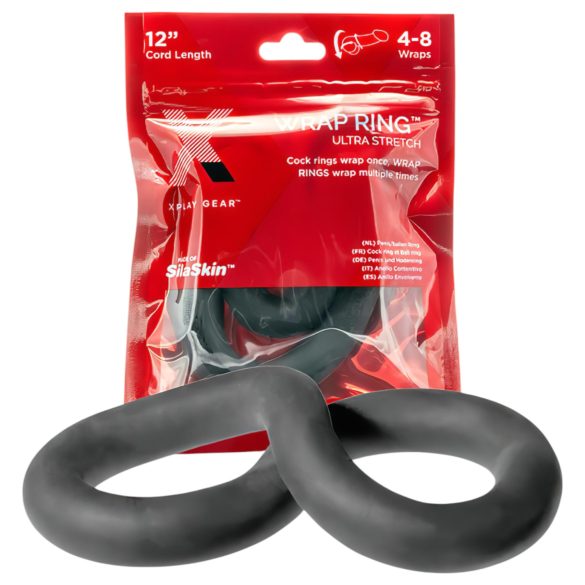 Savršen Fit Ultra Wrap 12 - debeli crni prsten za penis (30cm)