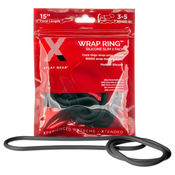 Perfect Fit Slim Wrap 15 - tanak penis prsten - crna (38 cm)