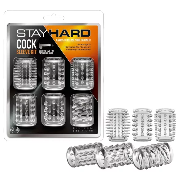 Stay Hard - set penis prstenova - providni (6 kom)