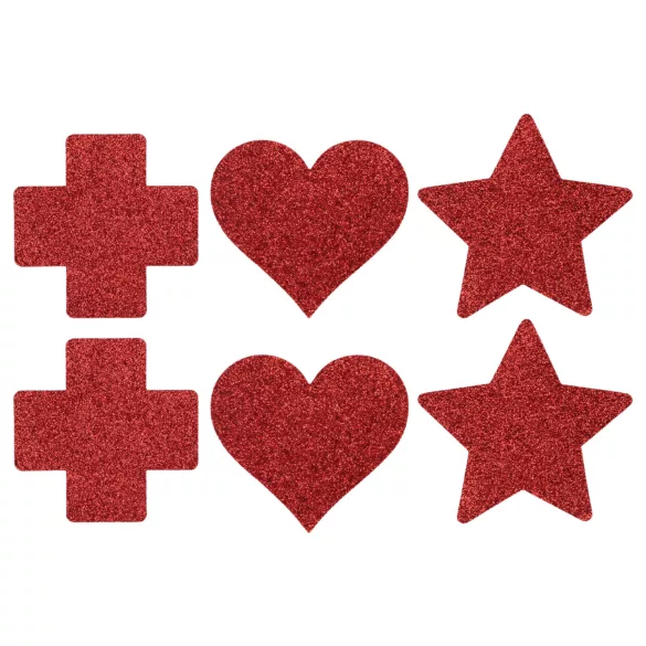 Le Désir - set ukrasnih nalepnica za bradavice - 3 para (crvene)