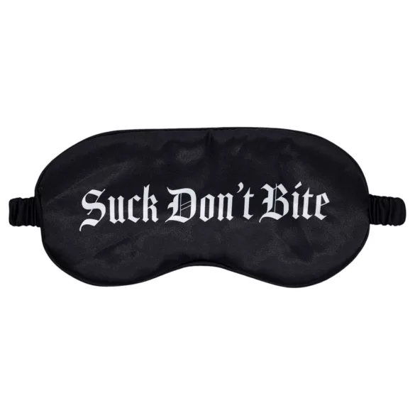 Ouch! - satenska maska za oči sa natpisom “Suck Don't Bite” (crna)