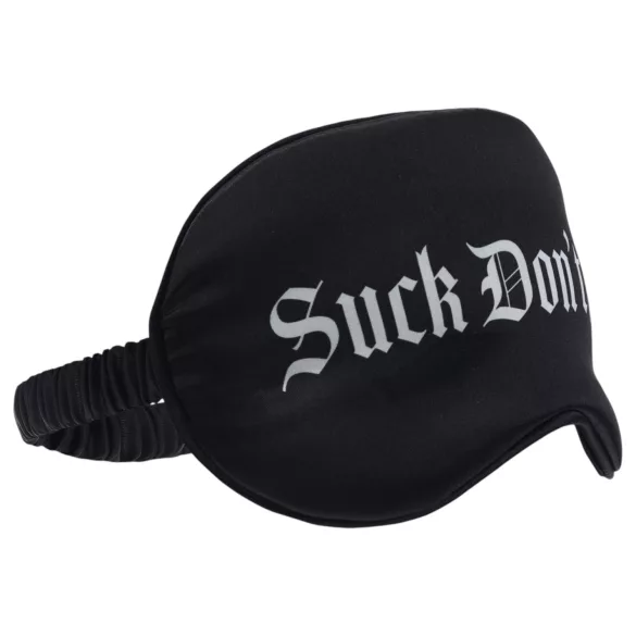 Ouch! - satenska maska za oči sa natpisom “Suck Don't Bite” (crna)